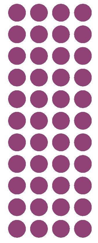3/4" Plum Round Color Code Inventory Label Dot Stickers MADE IN USA