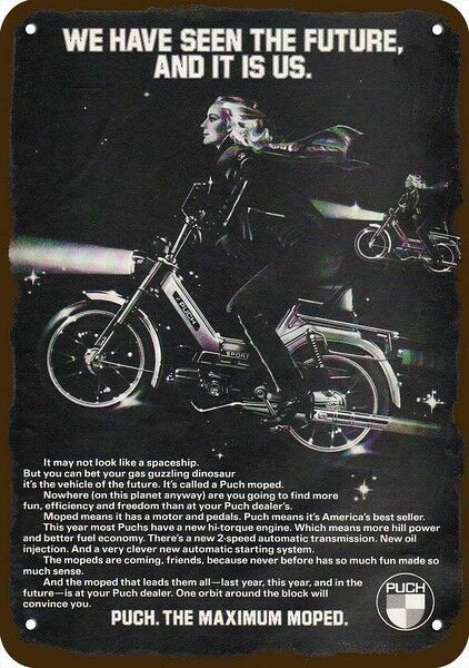 1979 PUCH SCOOTER MOPED Motorcycle Vintage-Look DECORATIVE REPLICA METAL SIGN