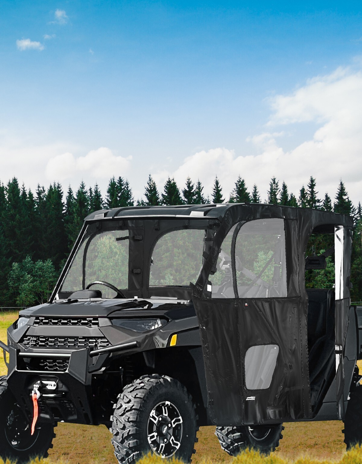 UTV Soft Cab Enclosure Full Door for Polaris Ranger CREW XP 1000 19-24