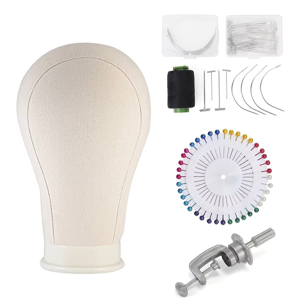 Neverland Cork Canvas Block Wig Head Mannequin for Wigs 22" Wig Head Stand