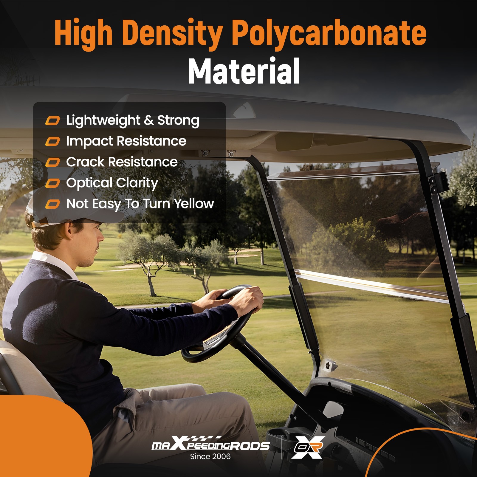 Tinted Folding Windshield Windscreen for Club Car DS Golf Cart 1982-2000.5 Gas