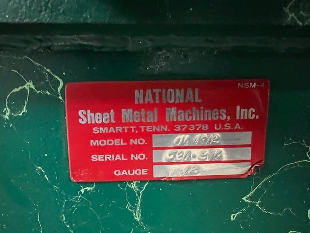 NATIONAL Box & Pan Brake - Model U4812