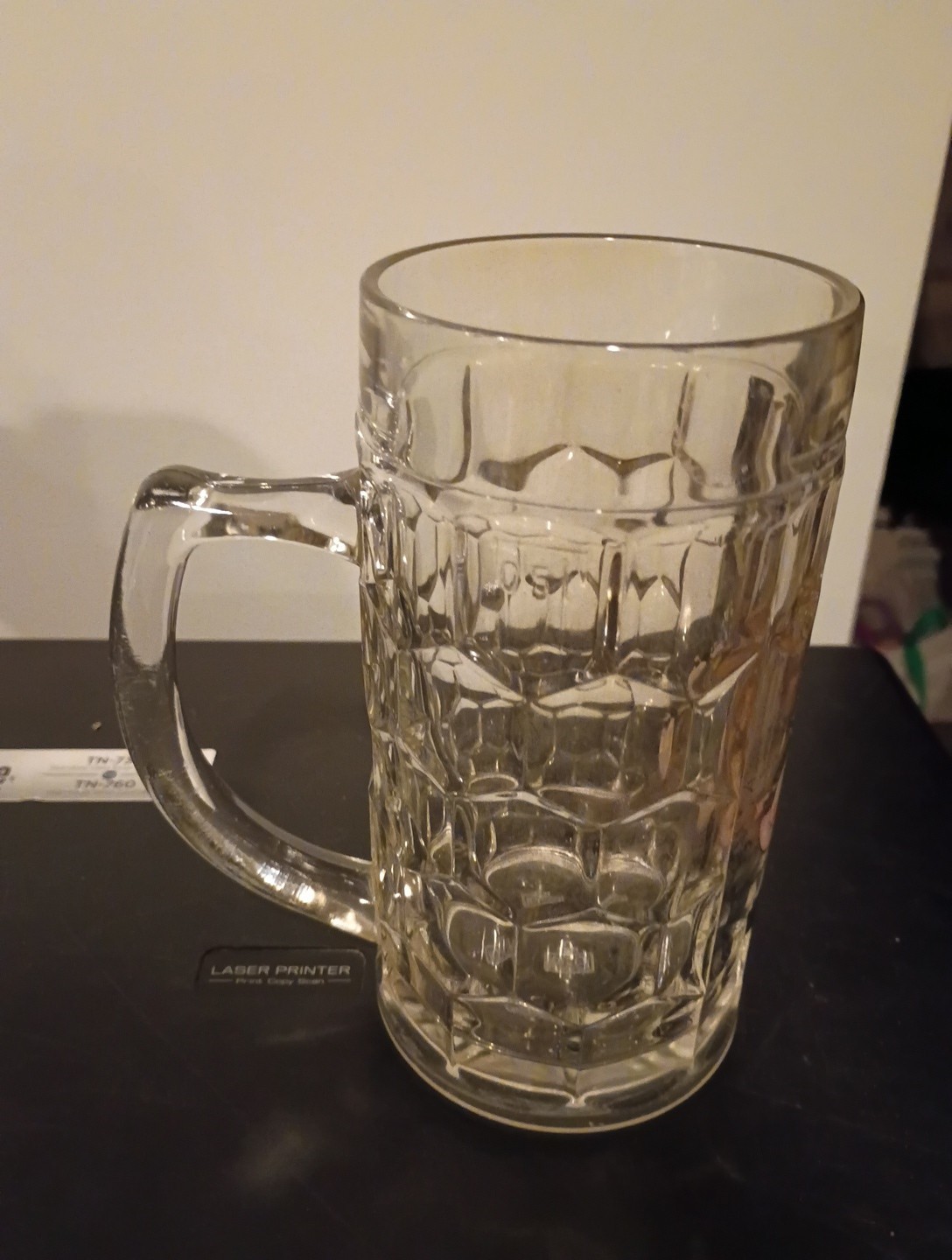 Rothenburger Landwehr Bier Privatbraueri Worner 1-liter Dimpled Glass Beer Mug