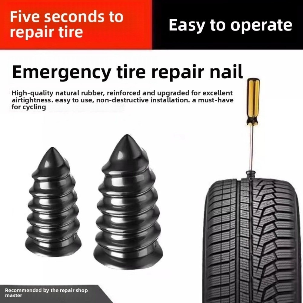 20 Pcs Tire Repair Rubber Nail Screw Tire Plugs Quick Puncture for Car
