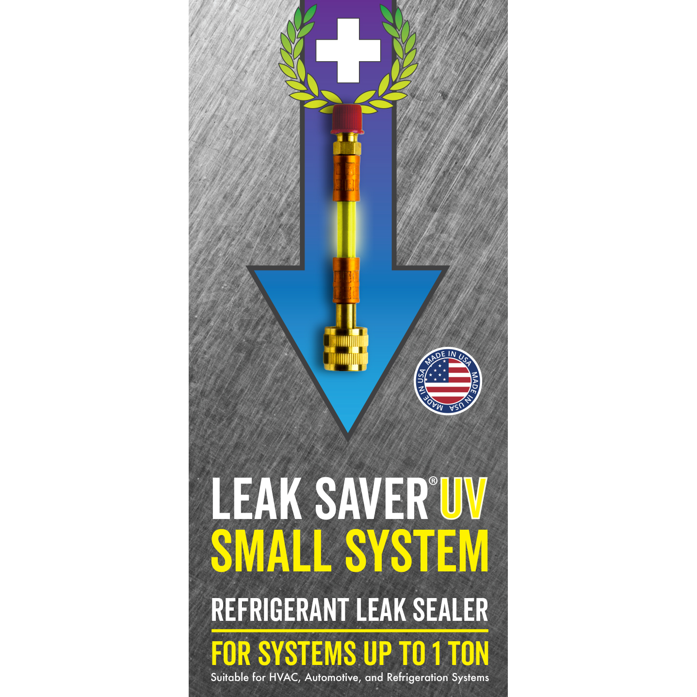 Leak Saver Direct Inject Refrigerant Leak Sealer UV Small System 1 Ton 6 Pack
