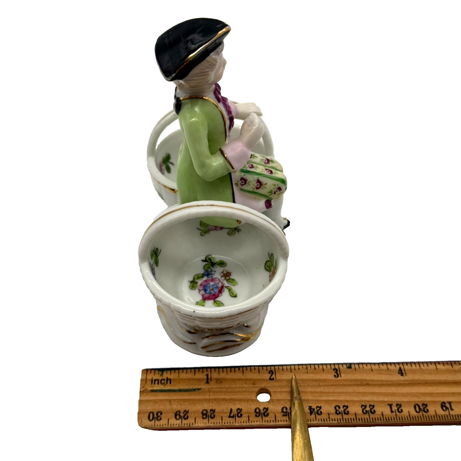 Andrea by Sadek Double Basket Porcelain Figurine Salt Cellars Occupied Japan