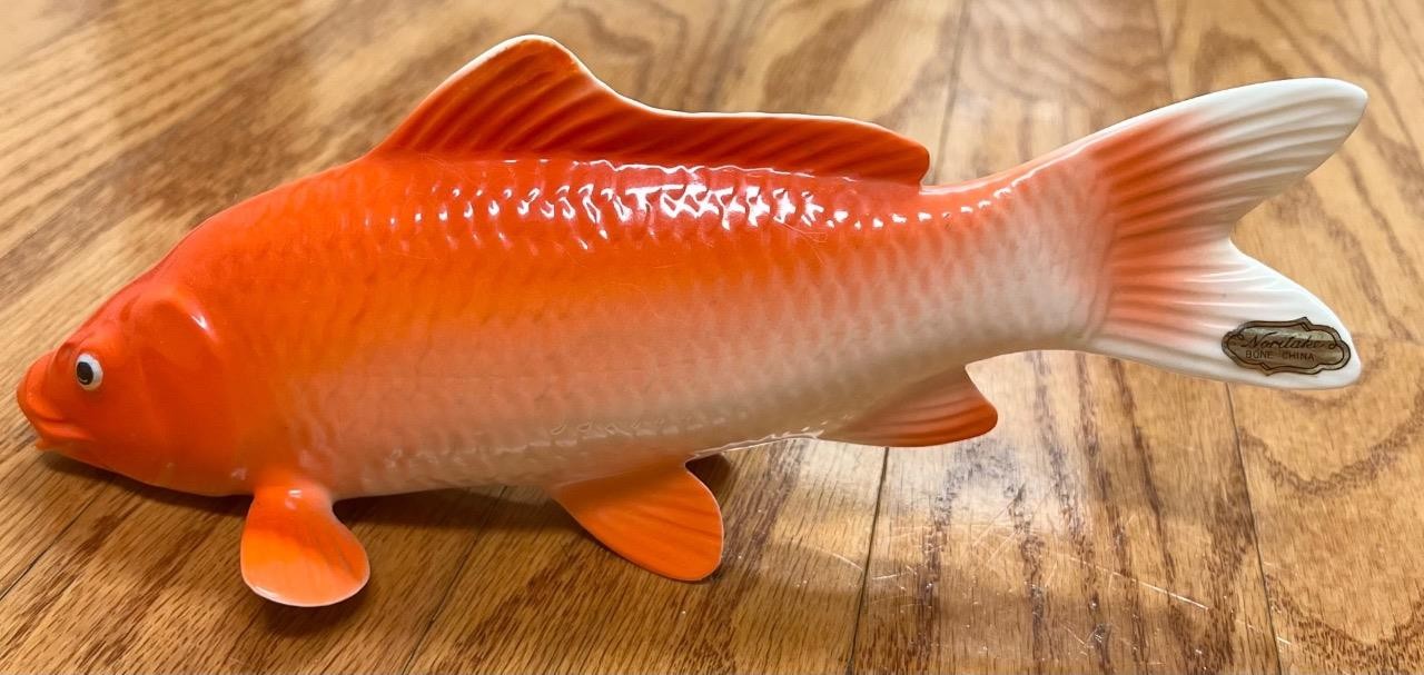 Noritake Koi Fish figurine Japan Japanese gold Nippon vintage MINT LARGE
