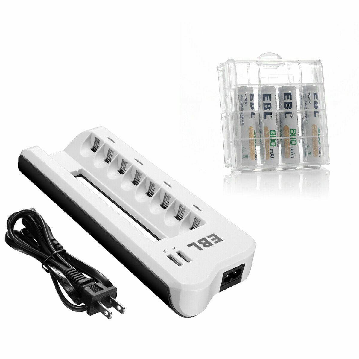 EBL AA AAA Rechargeable Batteries 2300 1100 2800mAh / NI-MH Optional Charger Lot