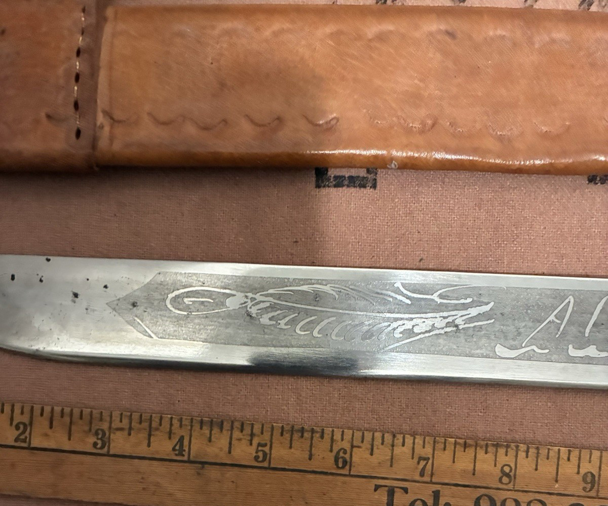 Oaxaca Mexican Machete Double Eagle Head with leather sheath