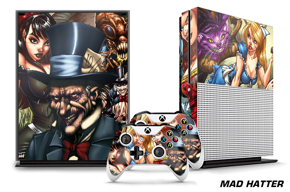 Designer Skin for XBOX ONE S 1S Gaming Console+2 Controller Sticker Decal MADHAT