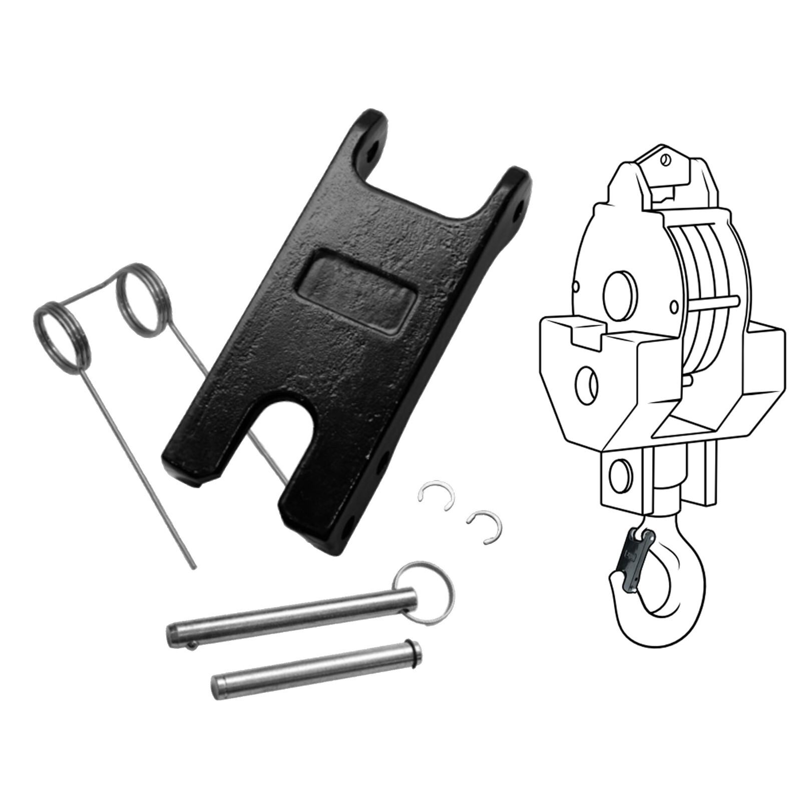 Johnson Crane Block Latch Kit Compatible Replacement Multiple Sizes J-Latch JL