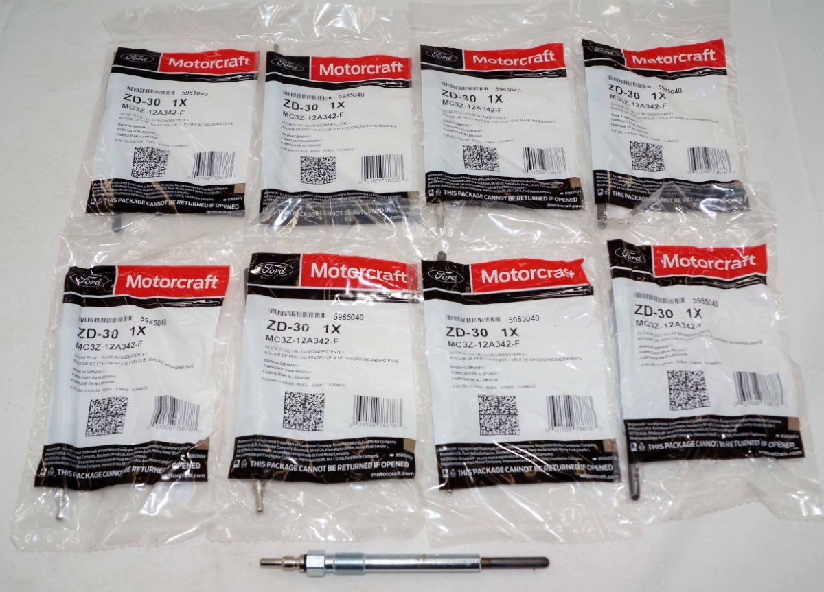 Set of 8 Genuine Motorcraft ZD30 Super Duty Diesel Glow Plugs replaces ZD11