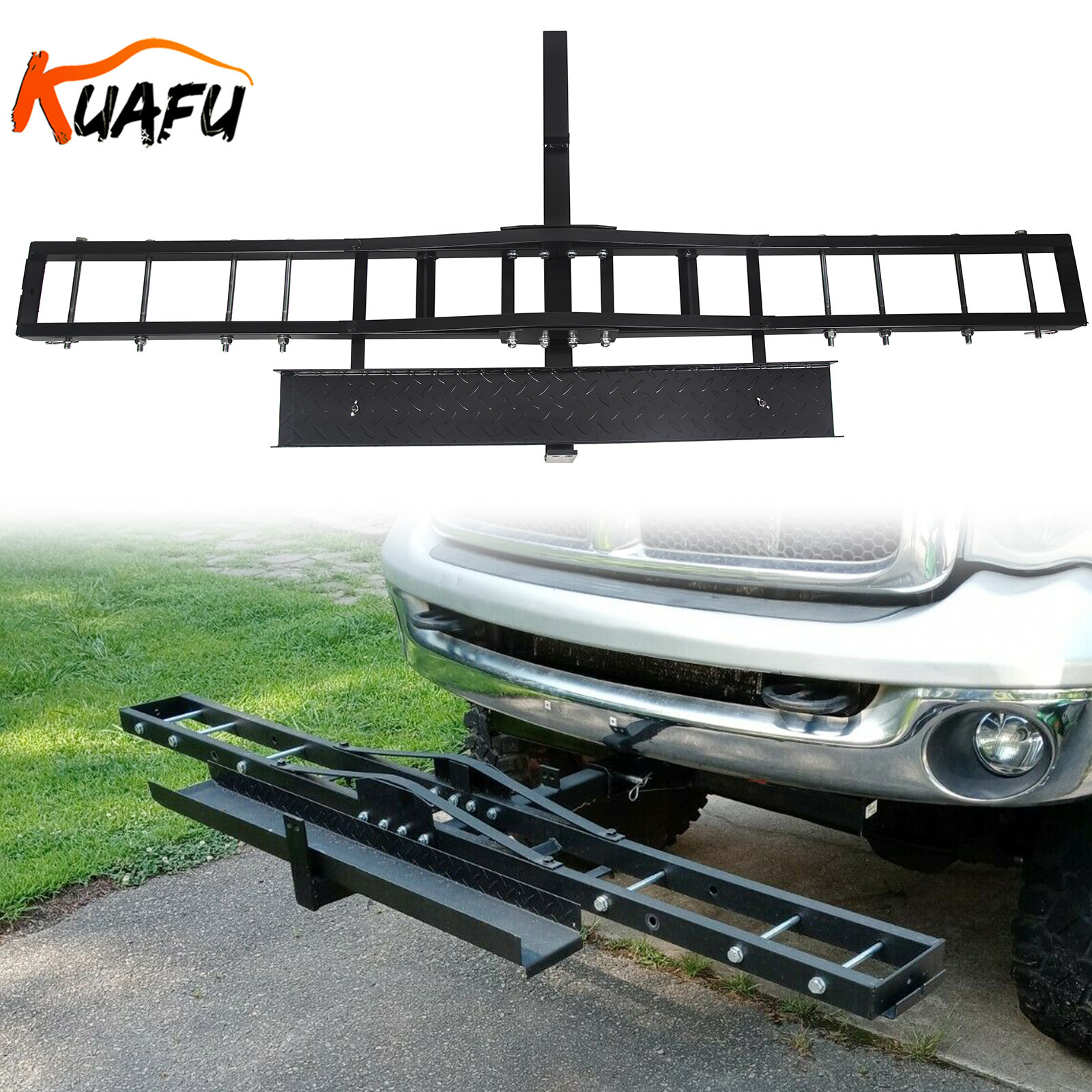 Steel Motorcycle Scooter Dirt Bike Carrier Hauler Hitch Mount Bike Rack Ramp