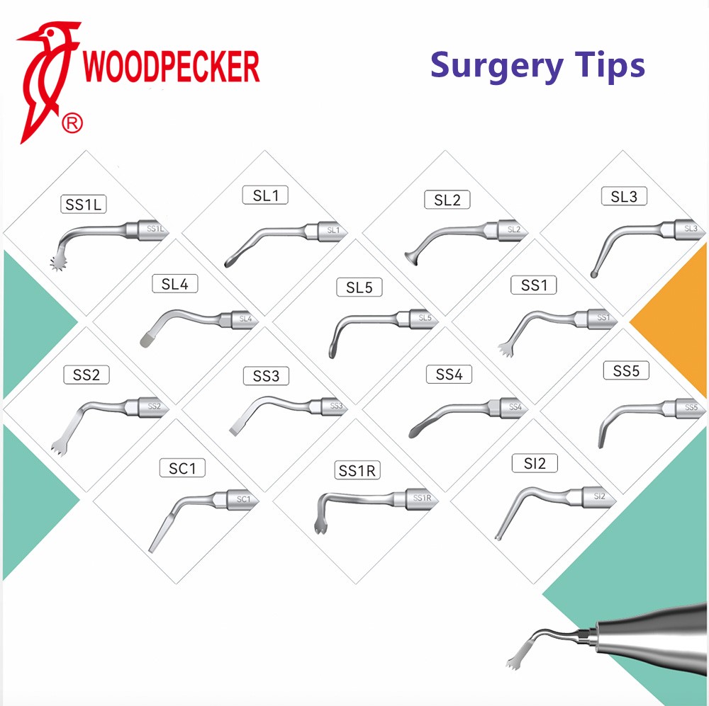 Woodpecker Ultrasonic Bone Surgery Tips S Tip Fit Surgic Smart Satelec Handpiece