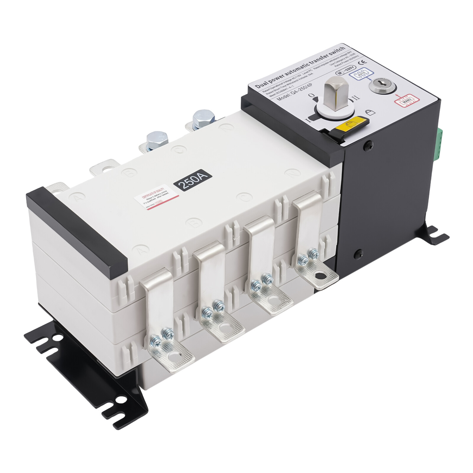 4P 250A Dual Power Automatic Transfer Switch 3 Phase Circuit Breaker Changeover