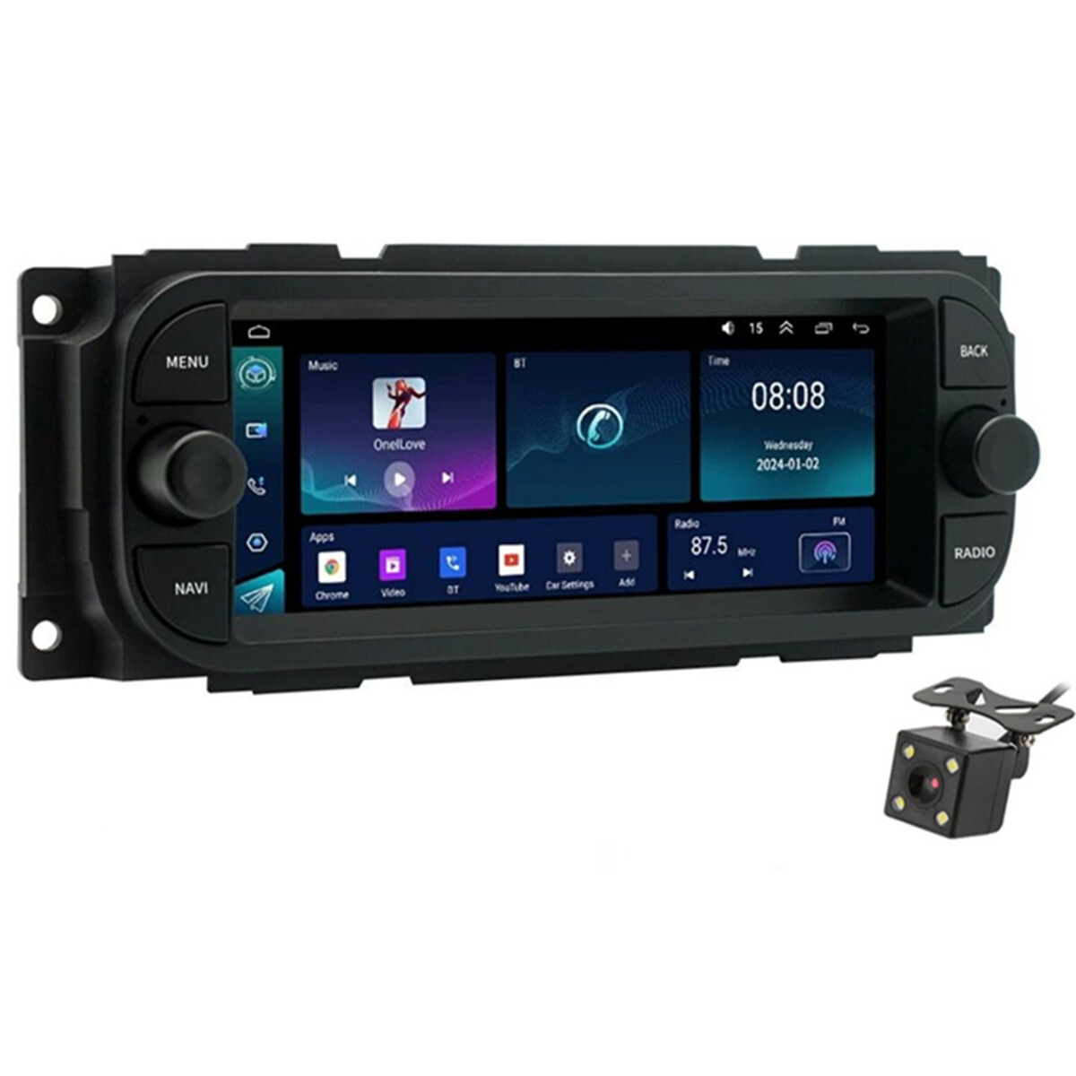 Touch Screen Car Radio Player BT SWC W/Cam Fit For Chrysler PT Cruiser 2000-2006