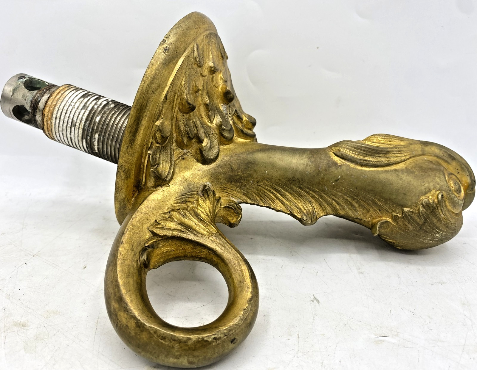 Large antique french fountain head faucet 19th century bronze fish