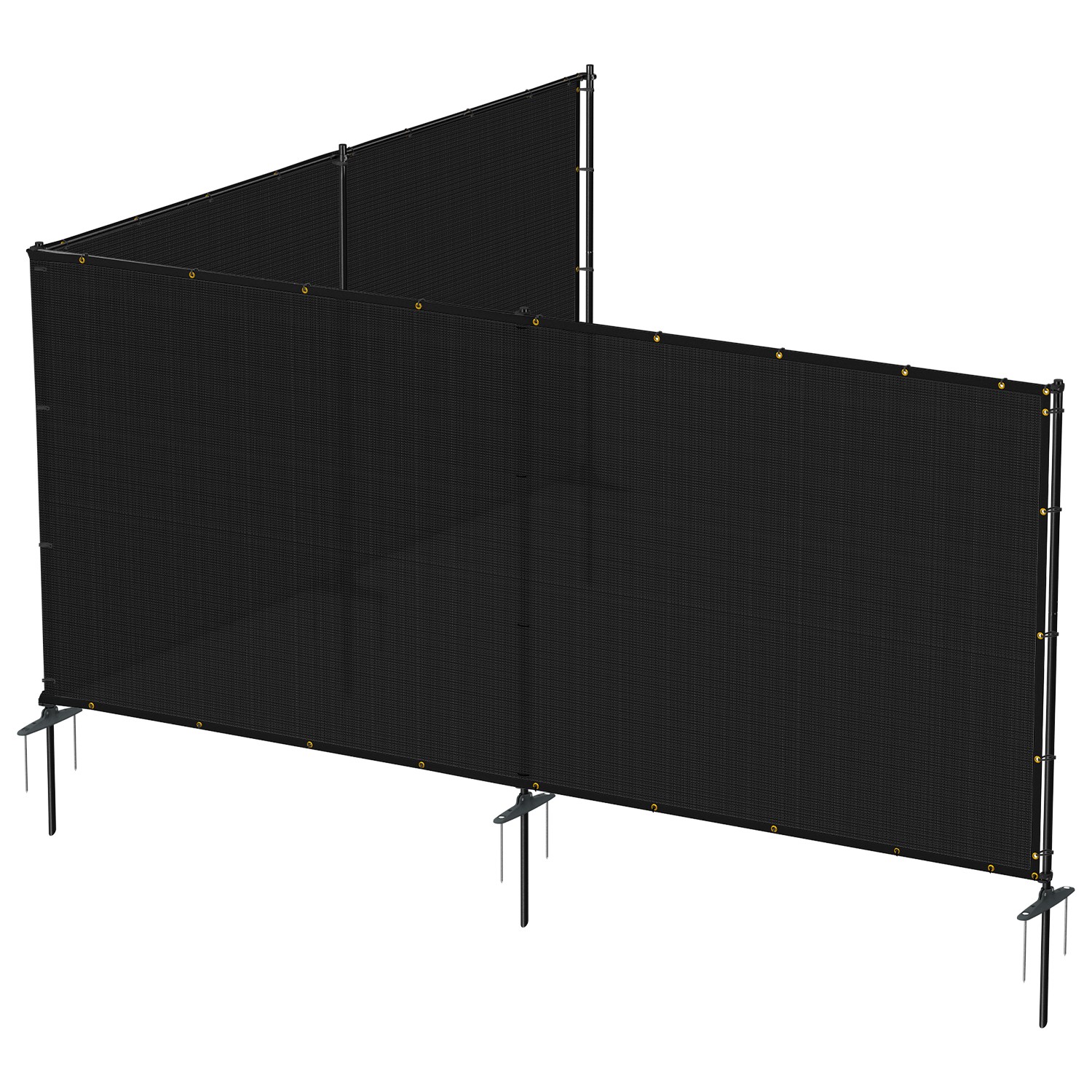 Outdoor Fence Privacy Screen Freestanding with Iron Poles Temporary Dog Fencing