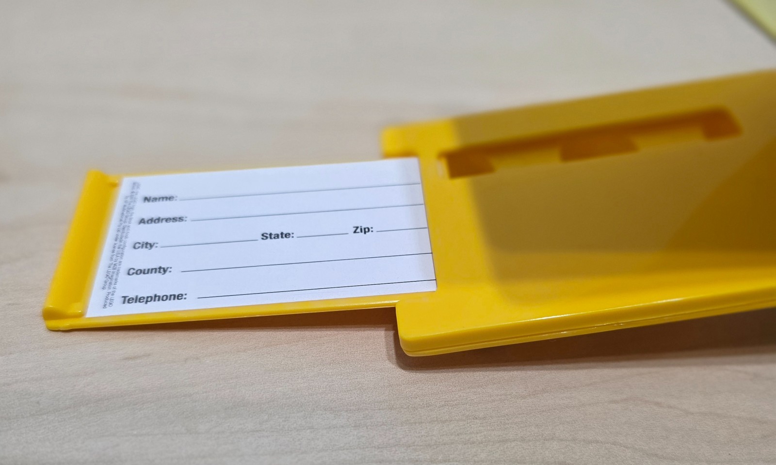 Brand New Yellow LEGO 2 x3 Brick / Plate Style Large Sized Luggage / Bag Tag