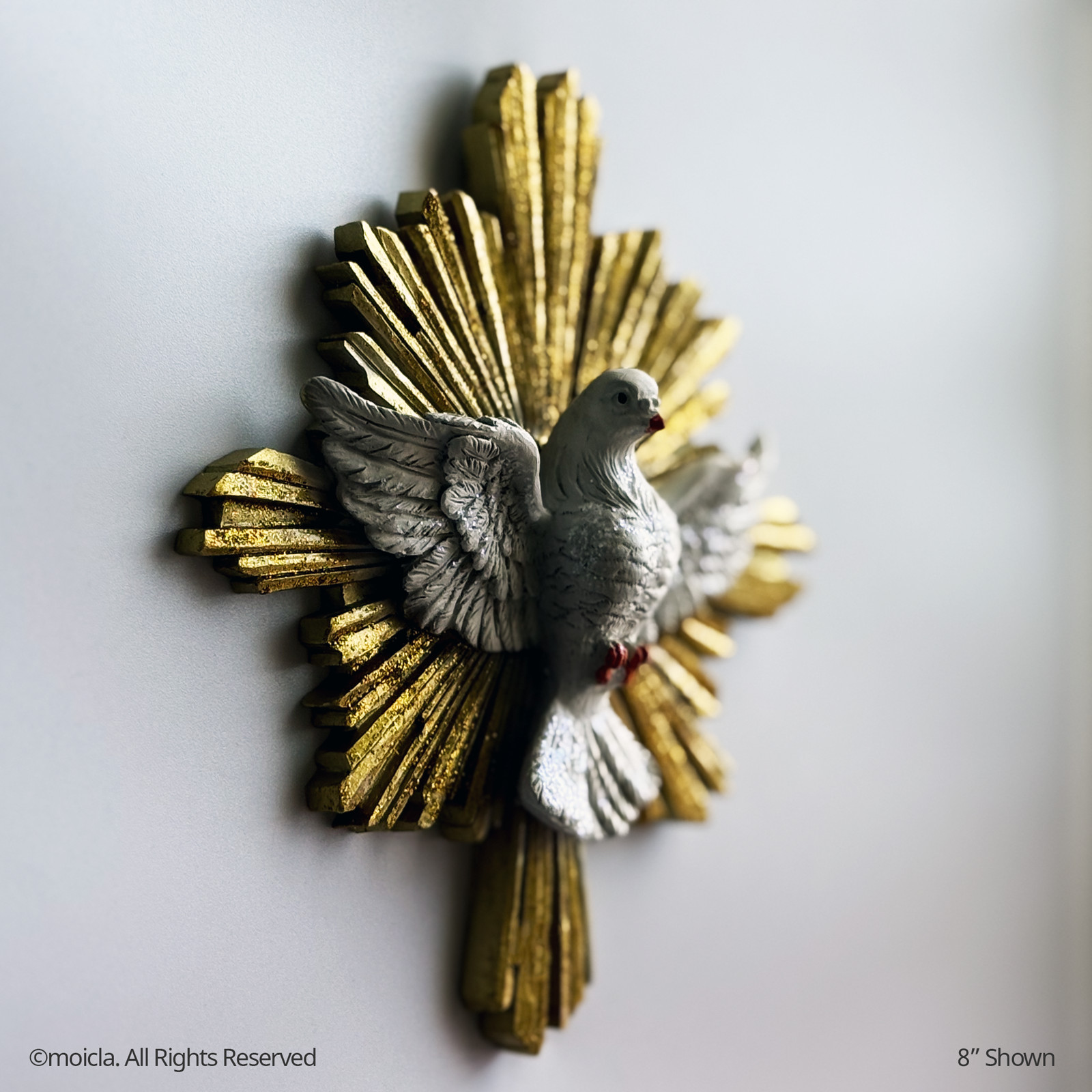 Holy Spirit Resin Statue - 8" Catholic Wall Figurine - Espiritu Santo