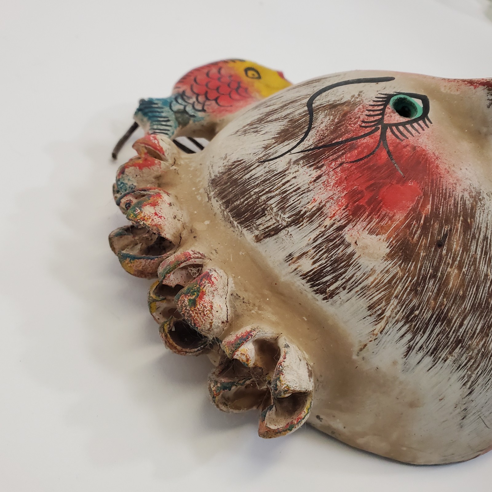 Vintage Lot of 3 Mexican Coconut Shell Folk Art Masks Guerrero Wall Decor