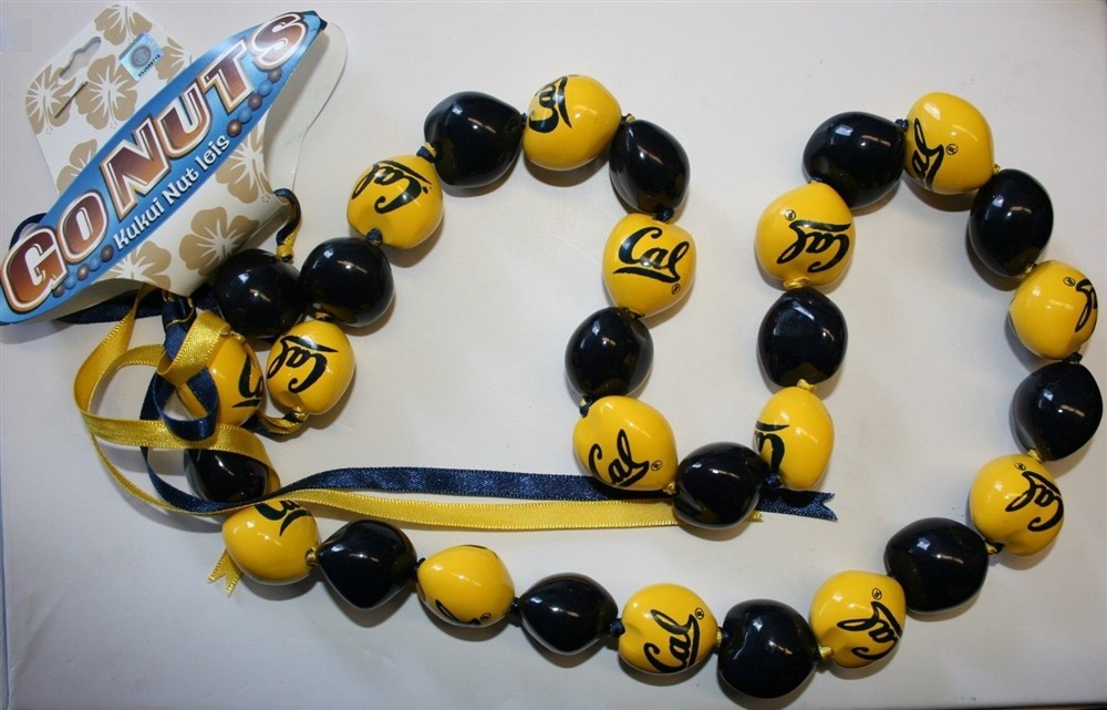 Col California Berkely Bears Go Nuts Kukui Lei Necklace 30 Beads Original Cal