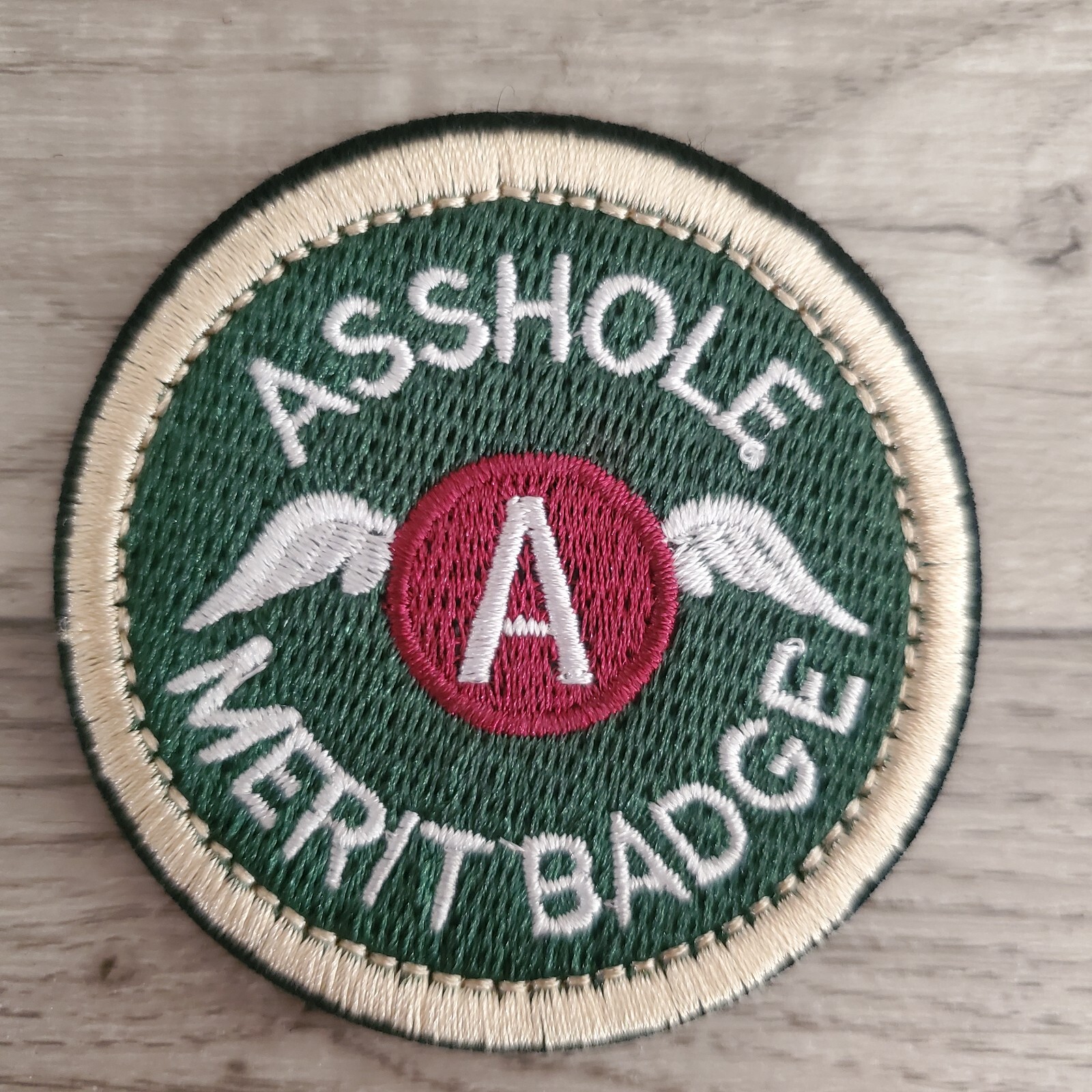 A$$HOLE MERIT BADGE Sarcastic Funny Tactical Morale Patch Hook and Loop