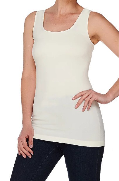 skinnytees~Seamless Layering Tank~One Size~Ivory   12962