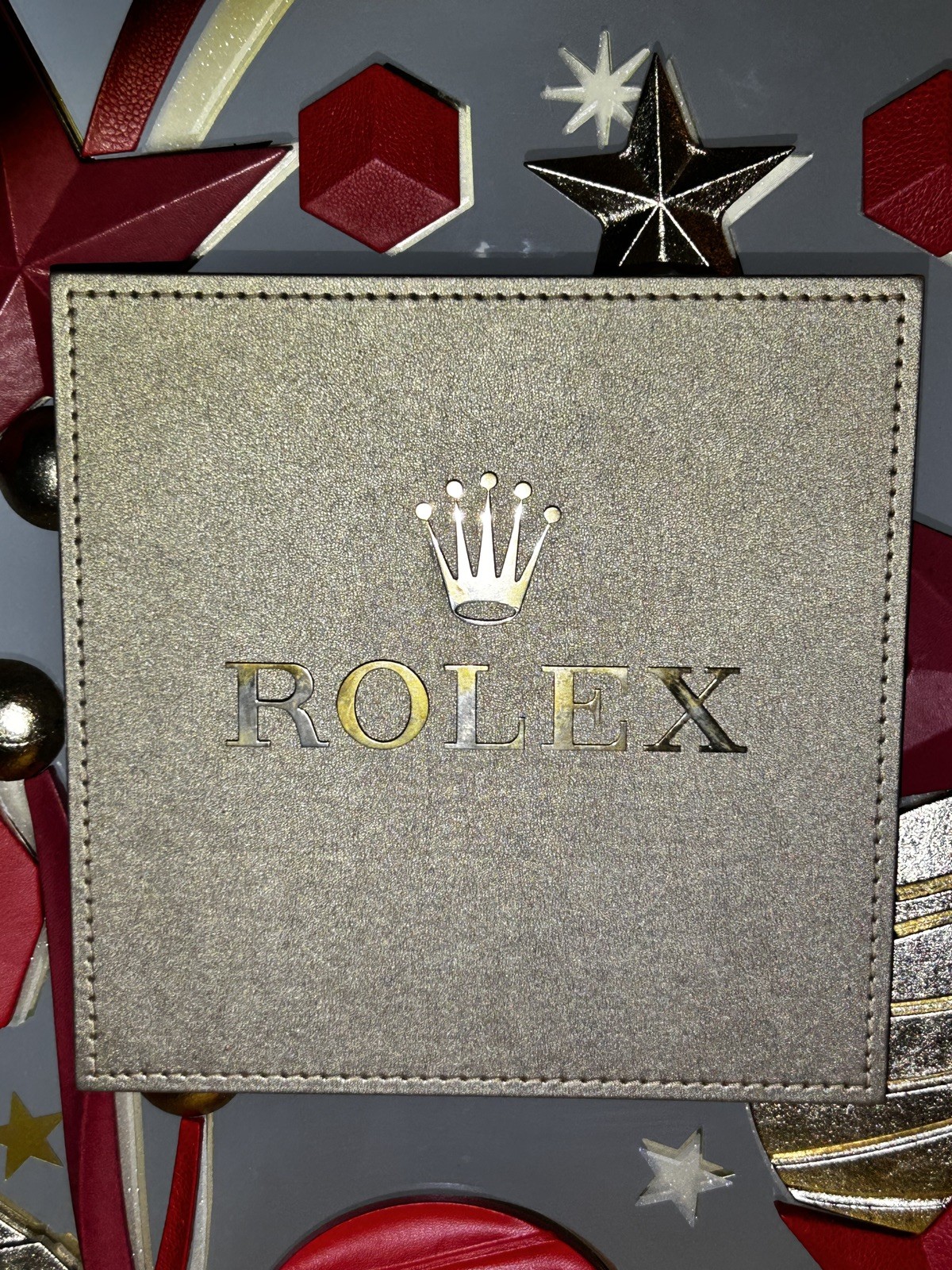 ROLEX STANDING RED AND GOLD CELEBRATION ADVERTISING DISPLAY ADVERTISEMENT