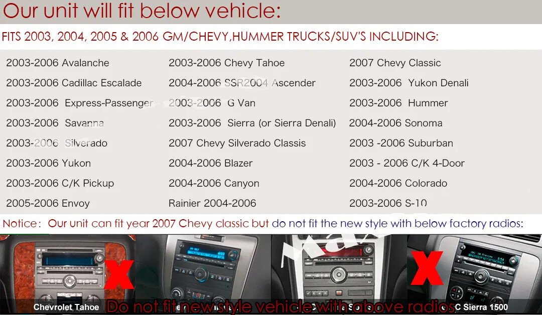 For 2003 2004 2005 2006 GMC Chevrolet Android 13 CarPlay Car Stereo Radio GPS