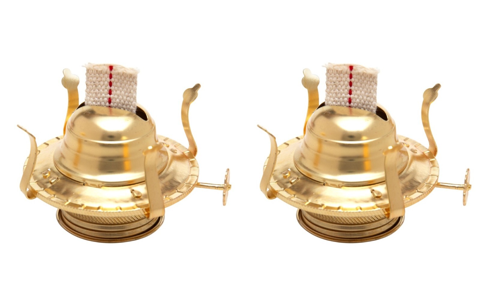 Brass Plated Oil Burner Replacement for Antique Kerosene Lamps | 2 Pack