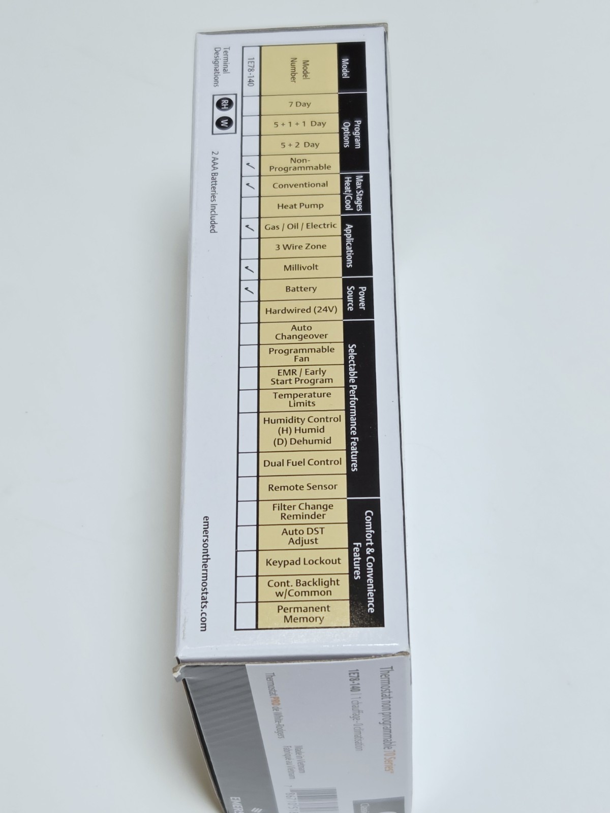 Emerson 1E78-140 Non-Programmable Heat-Only Thermostat