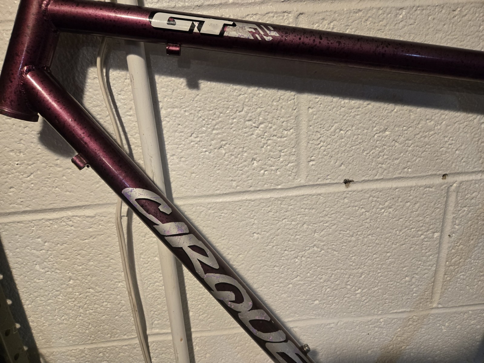Vintage GT Cirque Mtb Hybrid Bicycle Frame Purple Flake Size 59cm Used Good...