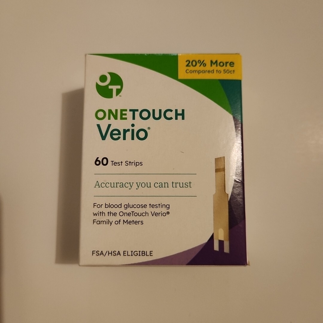 OneTouch Verio Blood Glucose Test Strips 60ct Strips Exp 2027+
