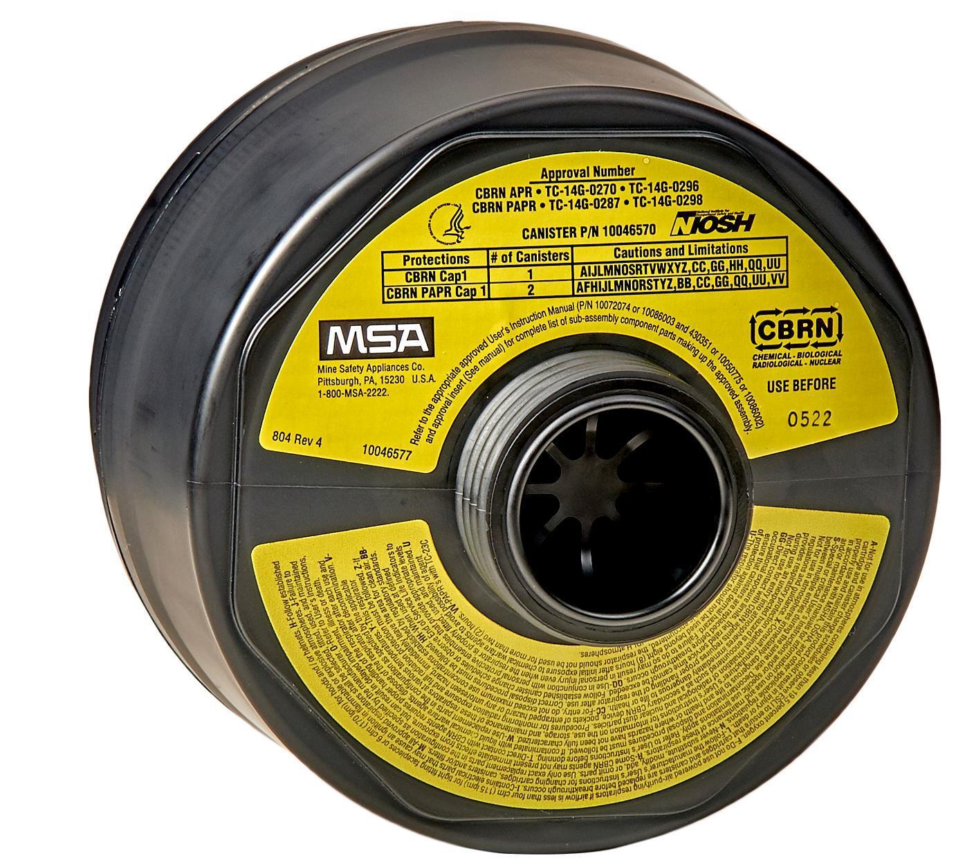 MSA CBRN Cap 1 Gas Mask Air Filter Canister Factory Sealed 10046570