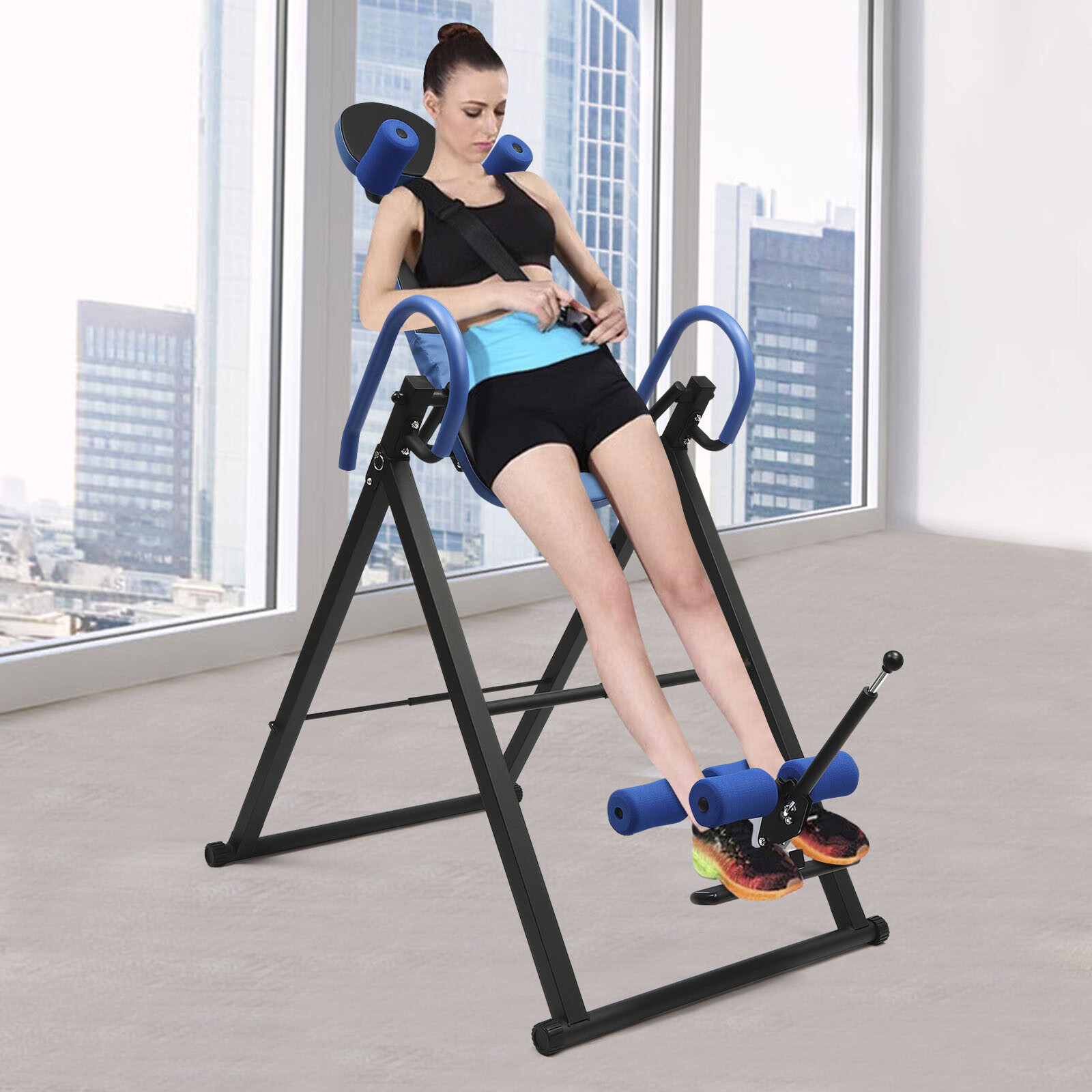 Gravity Inversion Table Foldable Stretcher Inverter Machine Gym Fitness 330LBS