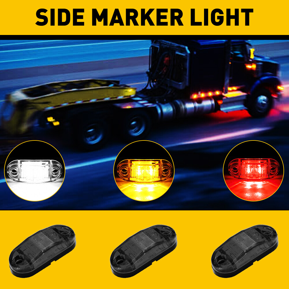 10x LED Side Marker Amber Red Lights Clearance Light Truck Trailer RV Waterproof