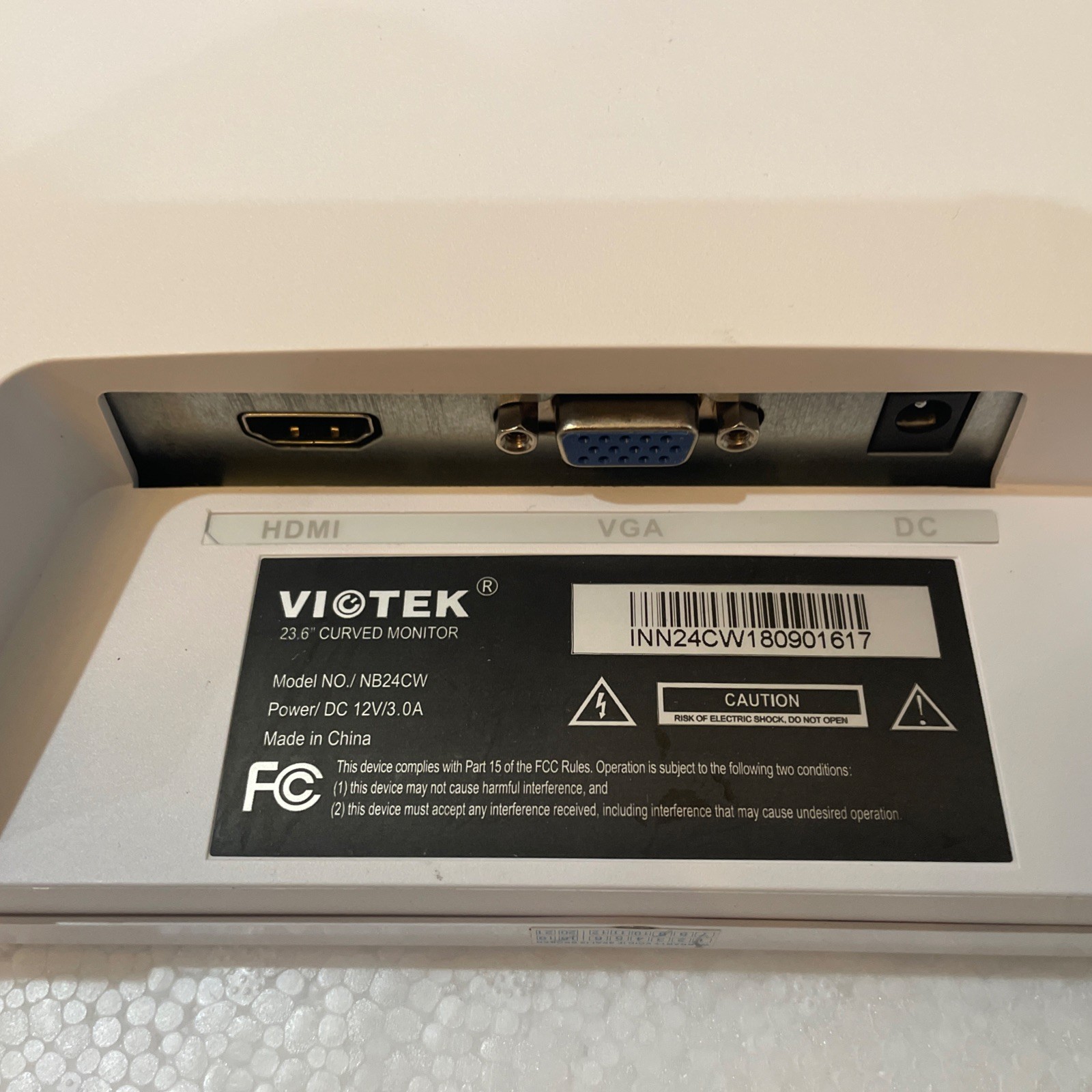 Viotek 24 Gaming Monitor Model NO./BN24CW Curved 24 Inch Screen