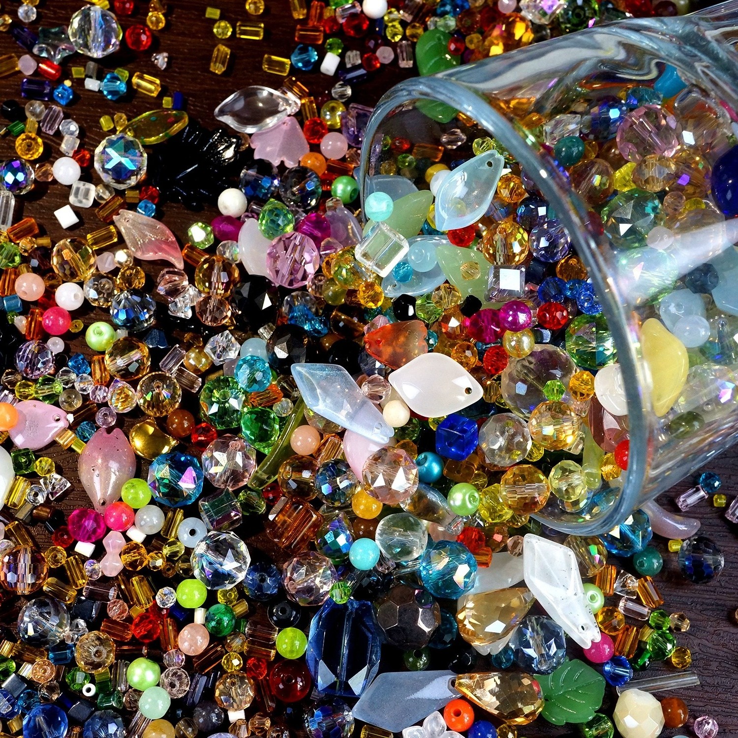 100g Pcs mixed Glass Shape Assorted Loose Spacer Beads Bulk Craft DIY Jewelry