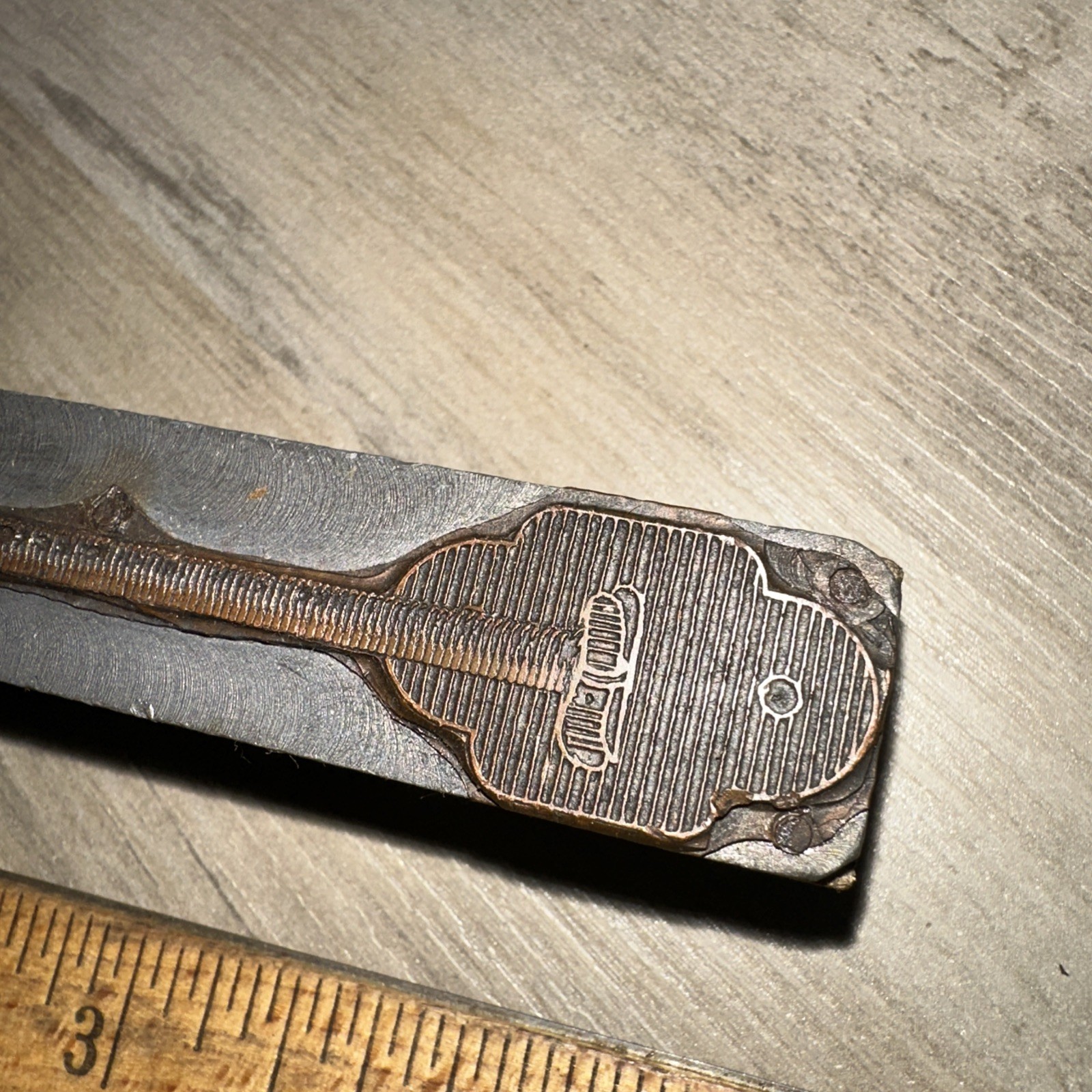 Printing Block “ Unknown Image? Clasp? “ Copper Face Block