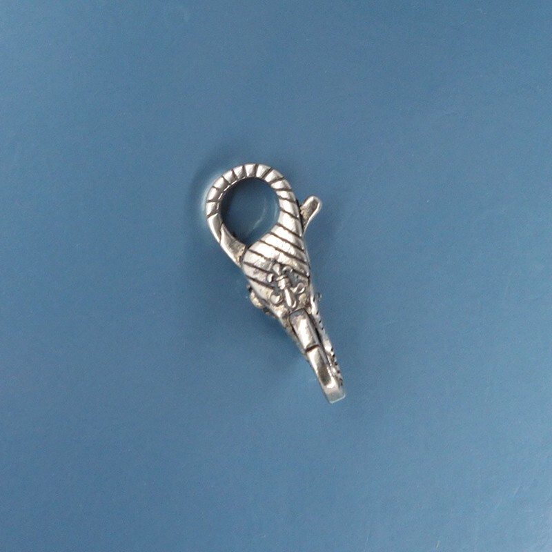 Sterling Silver Double Openings Lily Stripes Lobster Claw Clasp Connector #44072