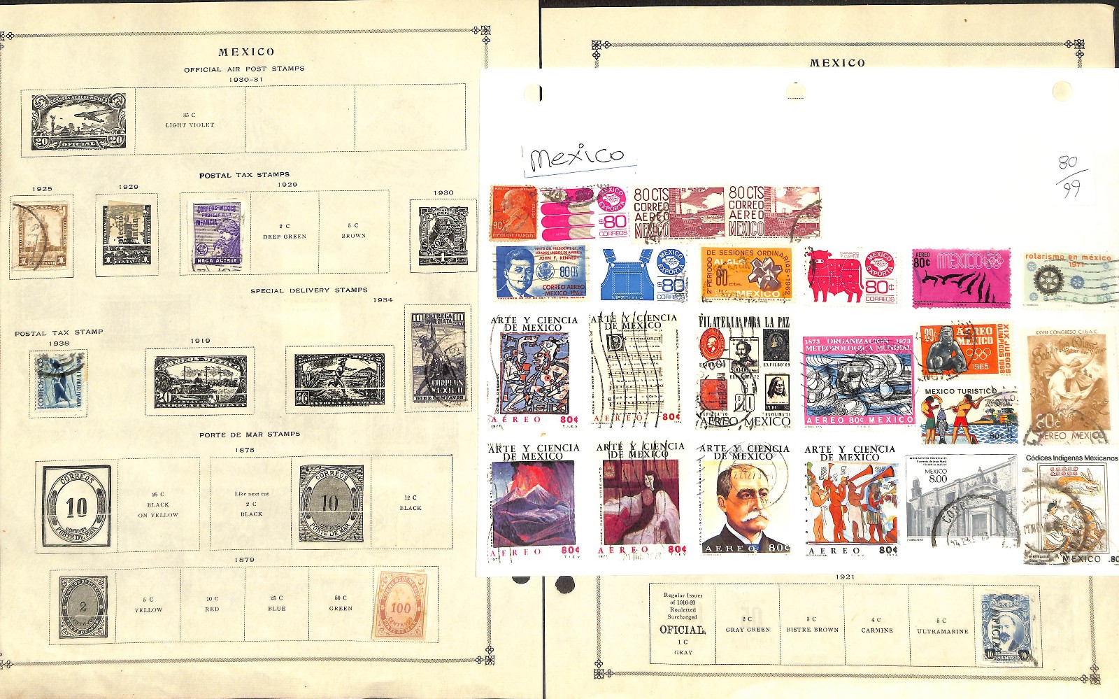 Mexico Stamp Collection on 60 Scott International Pages, 1856-1978 (BE)