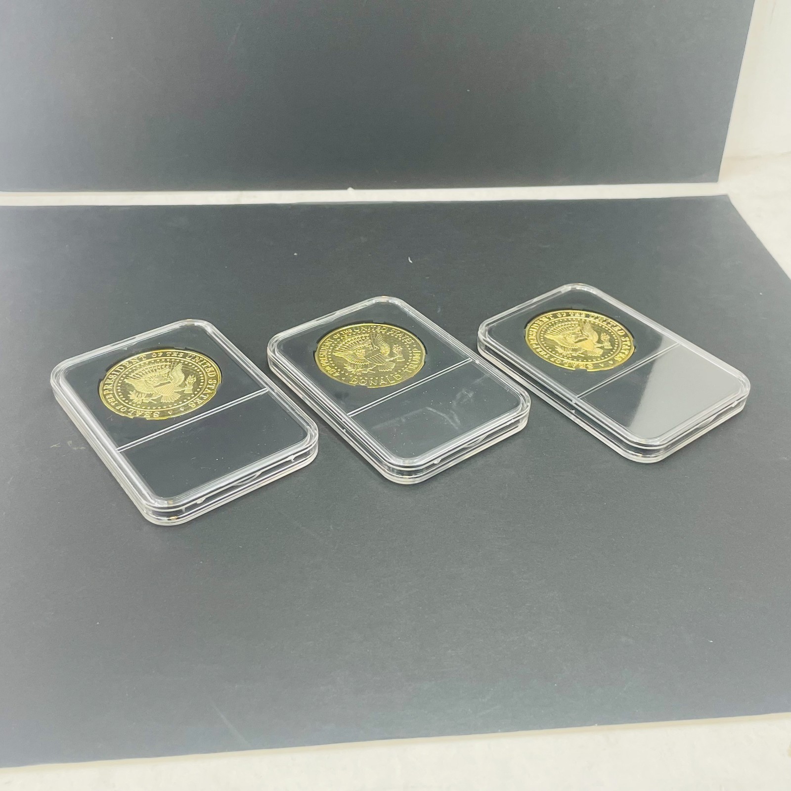 2024 Donald Trump President Gold Commemorative Challenge Coin (3 Pcs Set) MAGA