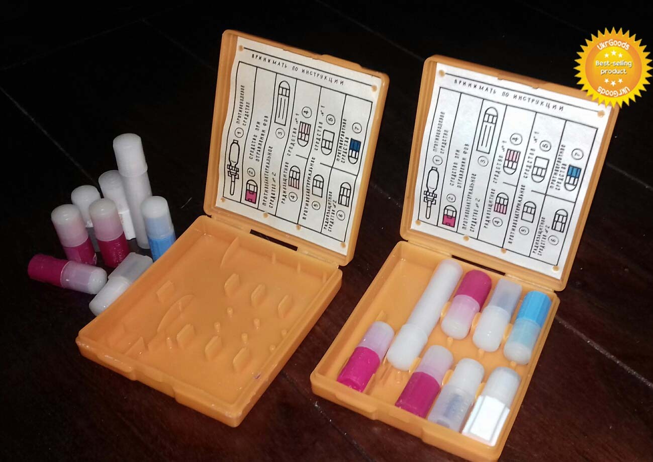 2 sets Soviet USSR army first aid medicine kit storage box NBC protection NEW