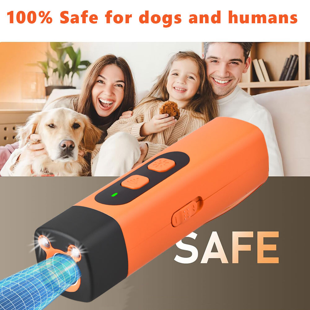 Handheld Ultrasonic Dog Training Anti-Barking Deterrent Silencer Flashlight 50Ft