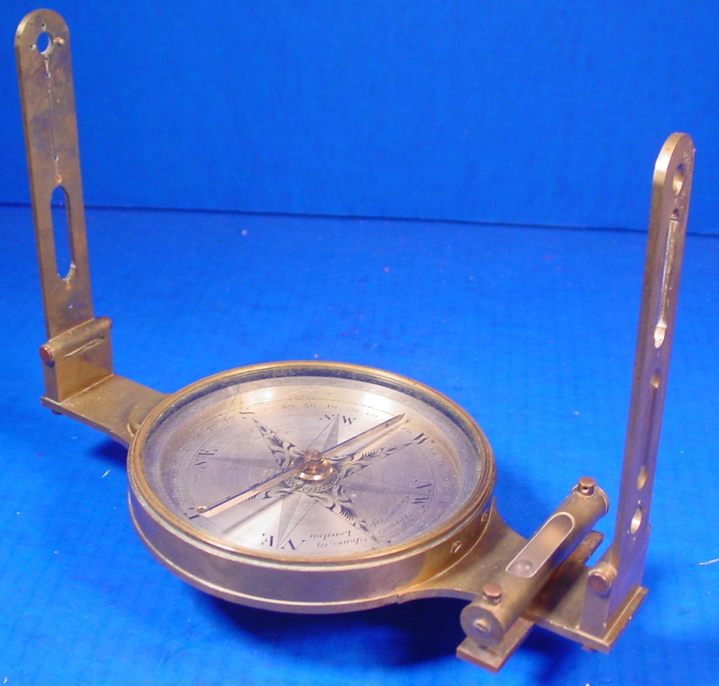 1816 Thomas Jones Compass folding Sight Vanes Vertical Arc - Rare Early Compass