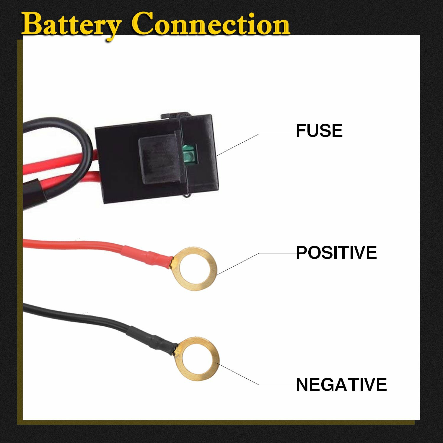 2-Lead Wiring Harness Kit ON-OFF Rocker Switch 12V Relay LED Work Light Pods Bar