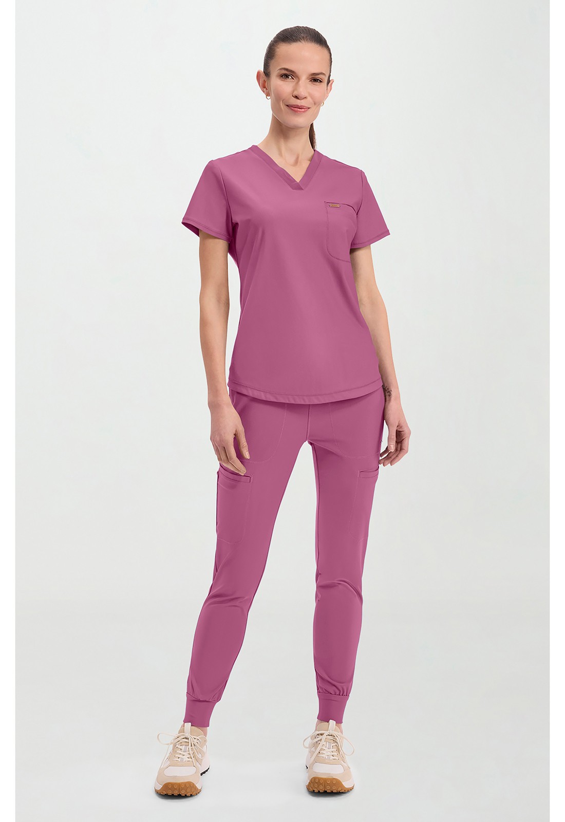 Dusty Mauve Cherokee Scrubs Form Tuckable V Neck Top CK819 DTMA