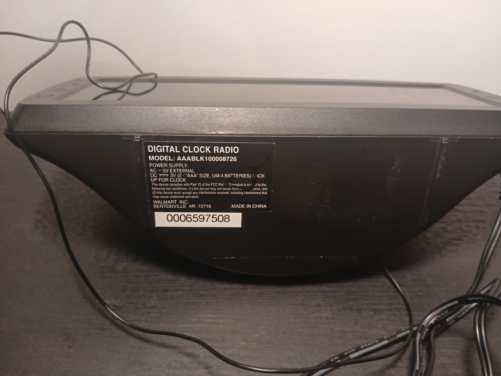 Walmart Digital clock Am/Fm radio blk100008726 Big Number Red Led Large Display