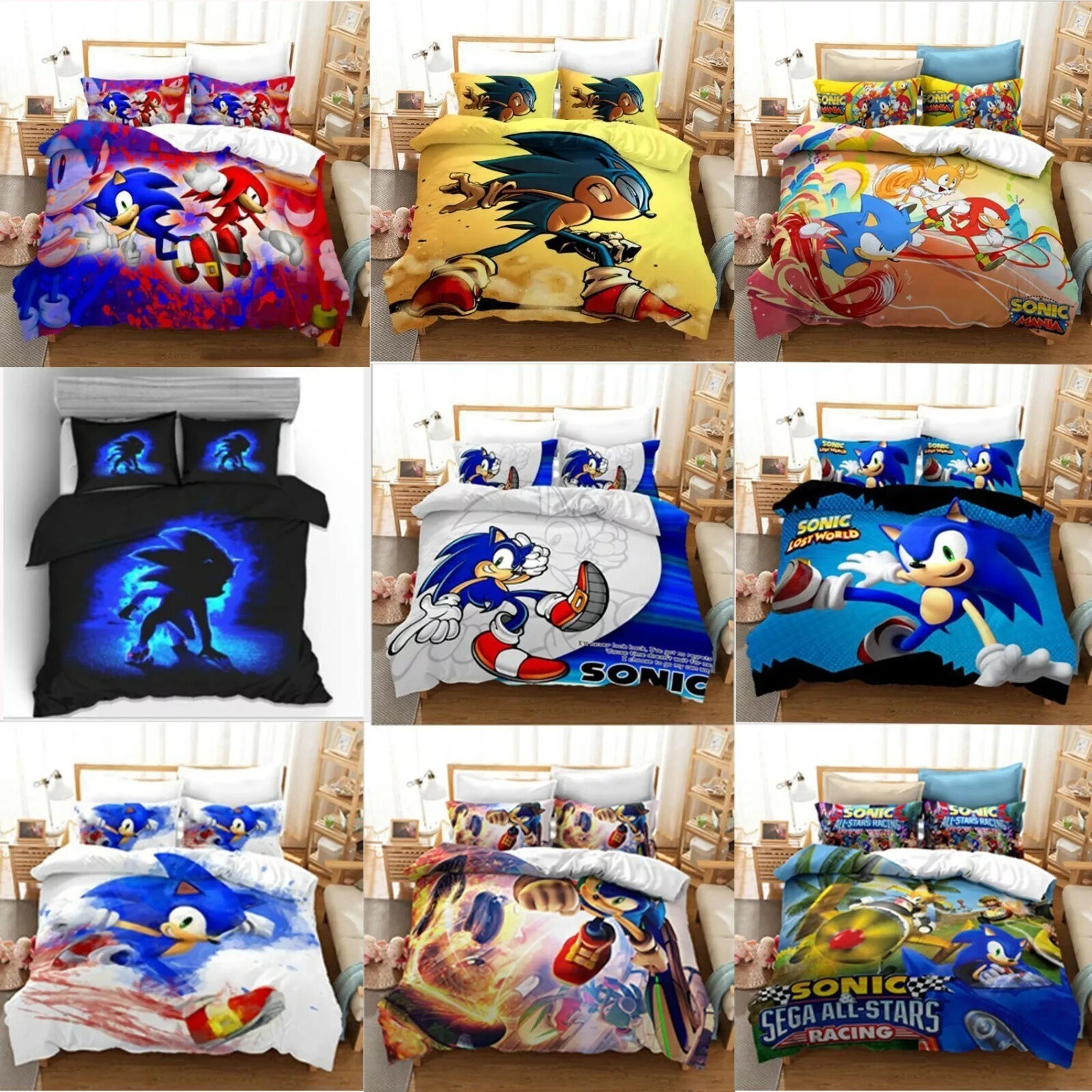 Sonic the Hedgehog Bedding Set – Single, Double, Queen, King Bedding Set for Kid